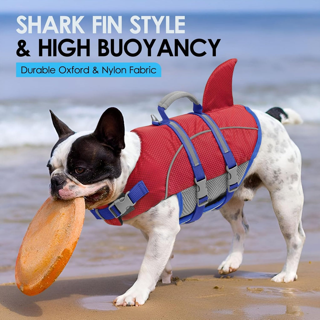 AOFITEE pet swimming vest high buoyancy safety gear side view