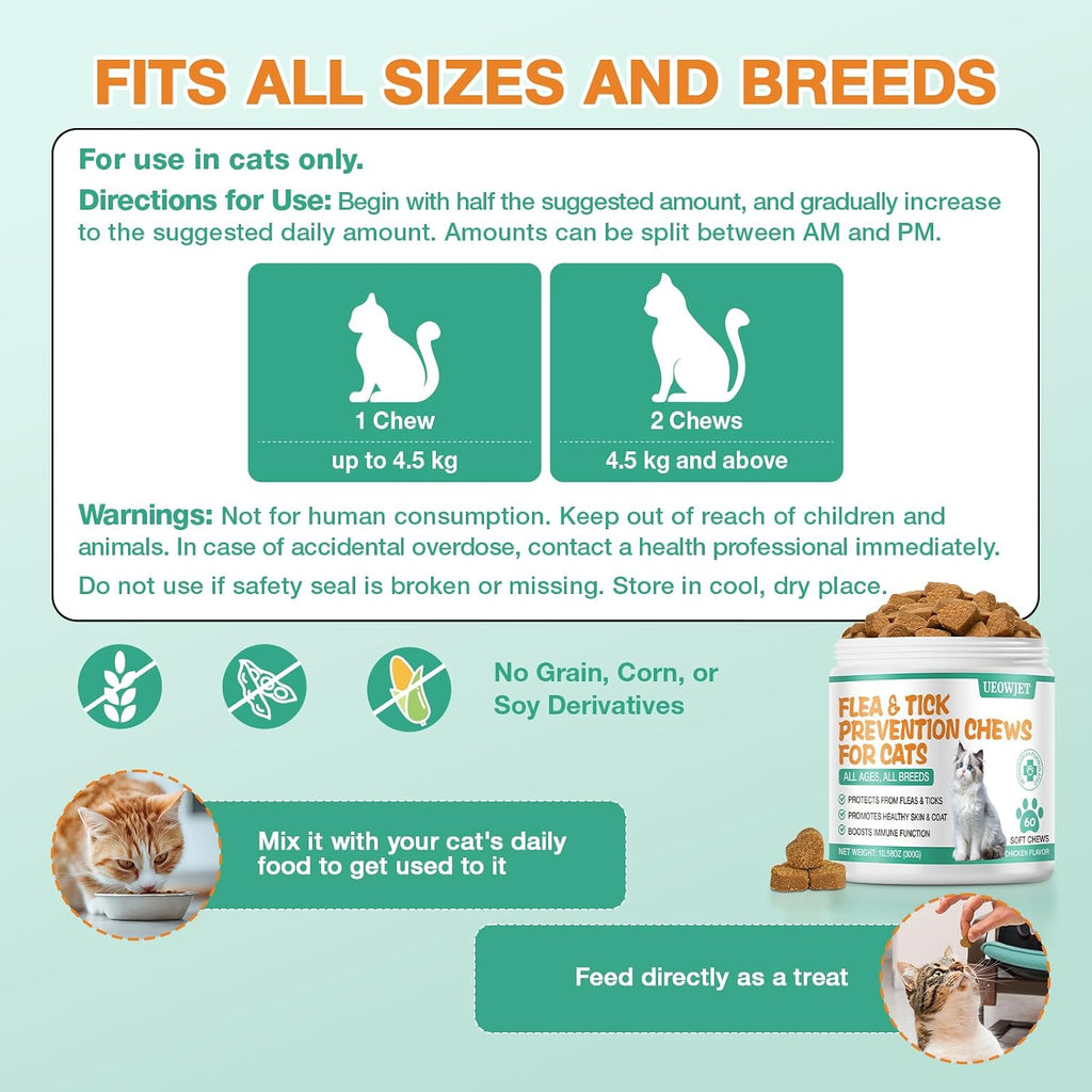 Ingredient list and nutritional support on cat supplement bottle