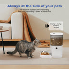 ANDOLL HOME 2.4G/5G Automatic Cat Feeder, 4L WiFi Food Dispenser with 10s Voice Recorder, Pet Feeder up to 10 Meals per Day, Timed Cat Feeder with Dry Food Sealed Ring (Matte White, 4.0 L) - Image 9