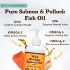 Premium imported fish oil supplement for dogs liquid food topper pump bottle