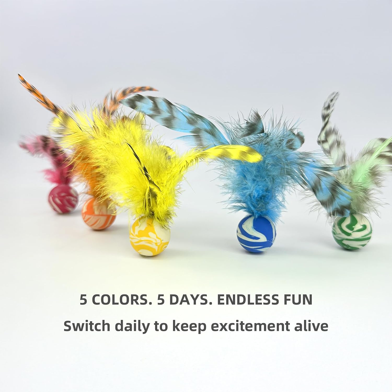Durable natural rubber pet fetch balls in vibrant assortment colors