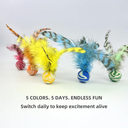 Durable natural rubber pet fetch balls in vibrant assortment colors