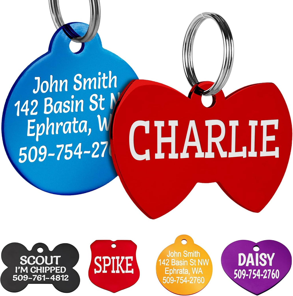 GoTags Dog Tags, Personalized Engraved Dog and Cat ID Tags for Pets, Custom Engraved on Both Sides, Various Shapes Including Bone, Round, Heart, Bow Tie, Star, and Badge (Large - Pack of 1) - Image 10