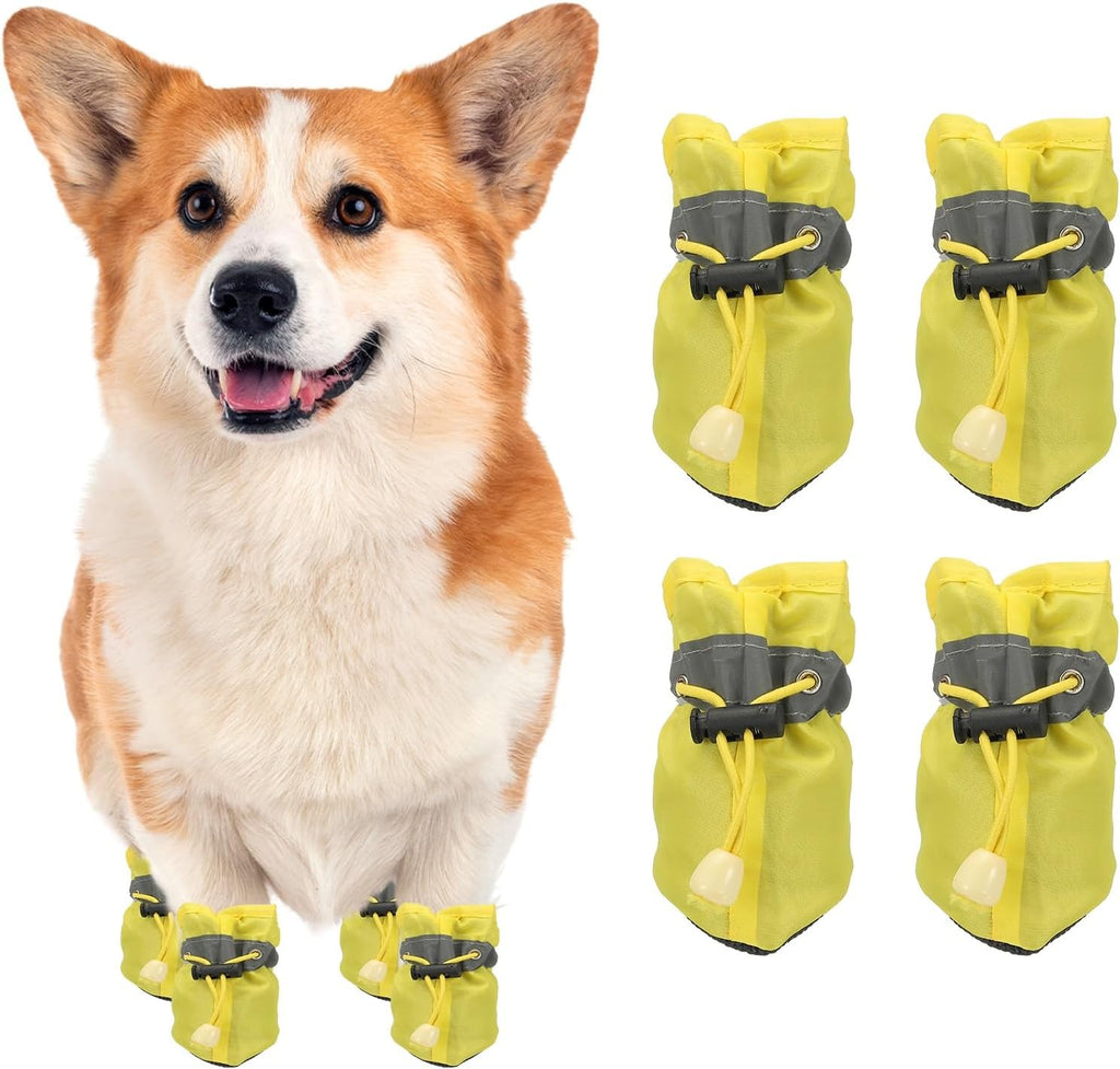 Dog Shoes Dog Boots, Paw Protector Anti-Slip Sole Winter with Reflective Strap Waterproof Soft, (4Pcs, Oxford, 3x2.6, Black), for Small Medium Puppies/Walking/Outdoor/Hardfloor - Image 10