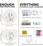 MYPAWLETS pet memorial gift kit with decorative paints and customization tools laid out.