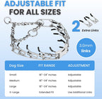 AKDNZ adjustable no pull dog prong collar with comfort rubber tips close up