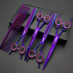 Smithking seven inch pet thinning and chunker shears close up showing tooth design