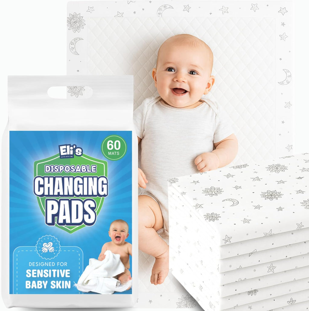 Eli with Love disposable baby changing pads front view of packaging