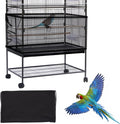 Daoeny large bird cage cover black mesh seed catcher front view