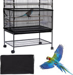 Daoeny large bird cage cover black mesh seed catcher front view
