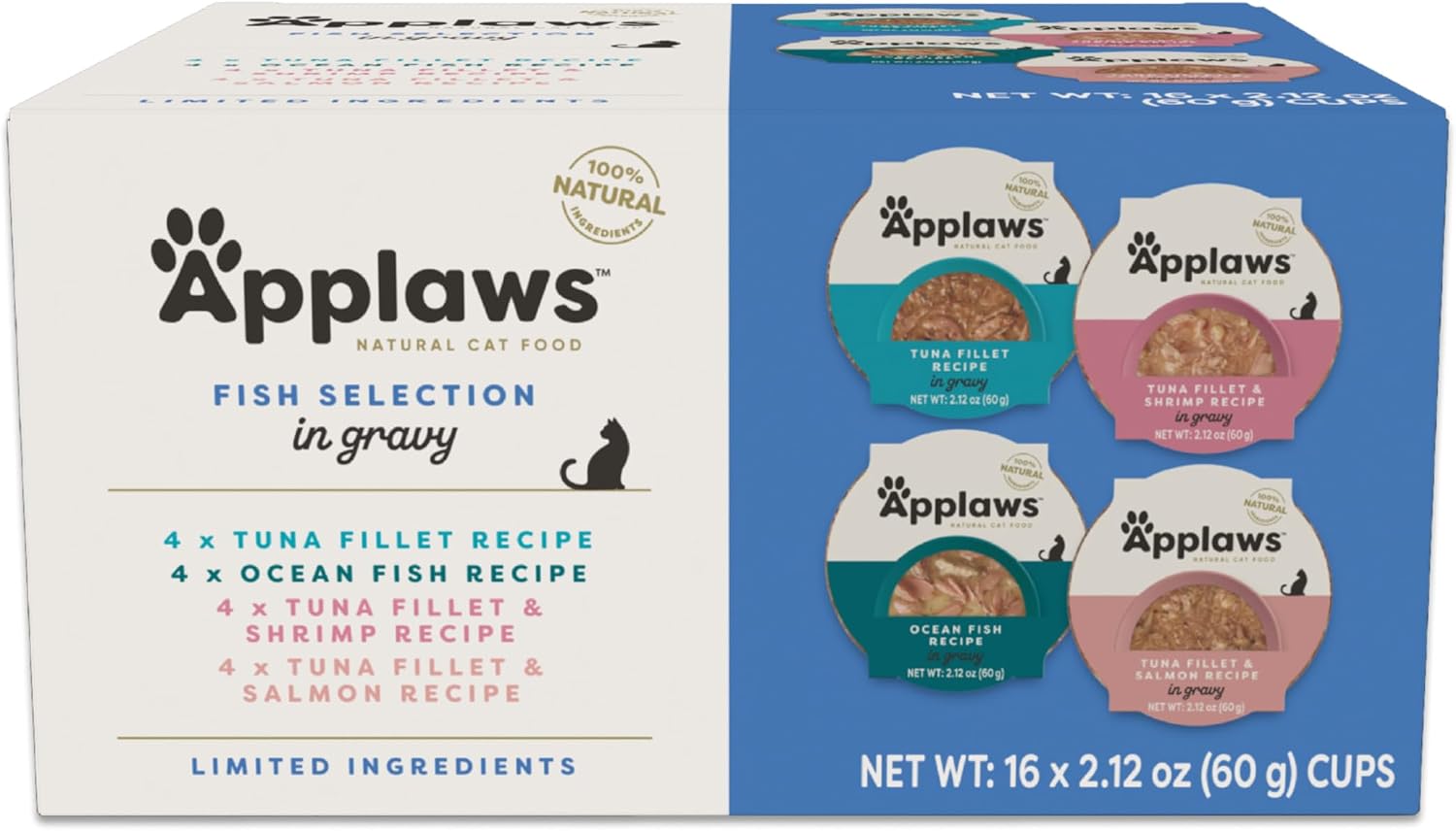 Applaws Natural Wet Cat Food, 8 Count, Limited Ingredient Cat Food Pots, Fish Variety Count in Broth, 2.12oz Pots - Image 9