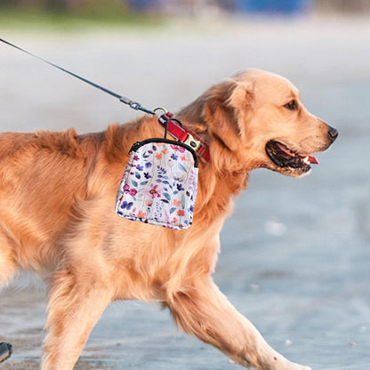 TIHGJHY white flower pet treat carrier showing the spacious interior compartment filled with training rewards.