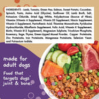 Moochie joint and bone support wet dog food nutrition label detail