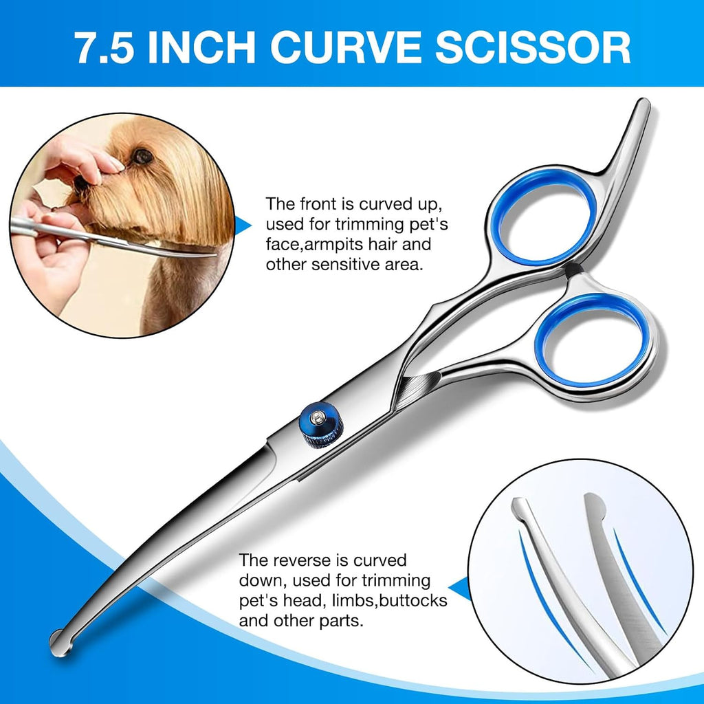 Goritz professional dog scissors trimming thick matted fur on face and paws