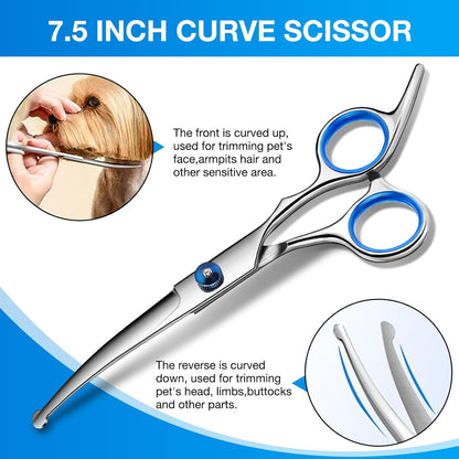 Goritz professional dog scissors trimming thick matted fur on face and paws