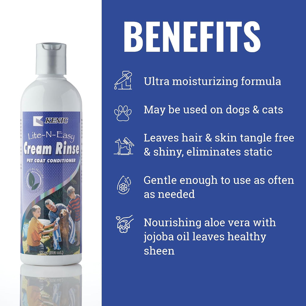 Kenic Lite-N-Easy pet coat conditioner bottle displayed against a neutral background
