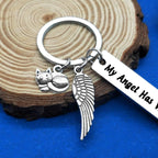 Cat sympathy keychain with angel wings charm