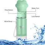 Leak proof silicone seal on premium stainless steel dog walking flask.
