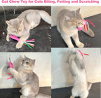 Interactive cat teaser wand attachment refills shown up close