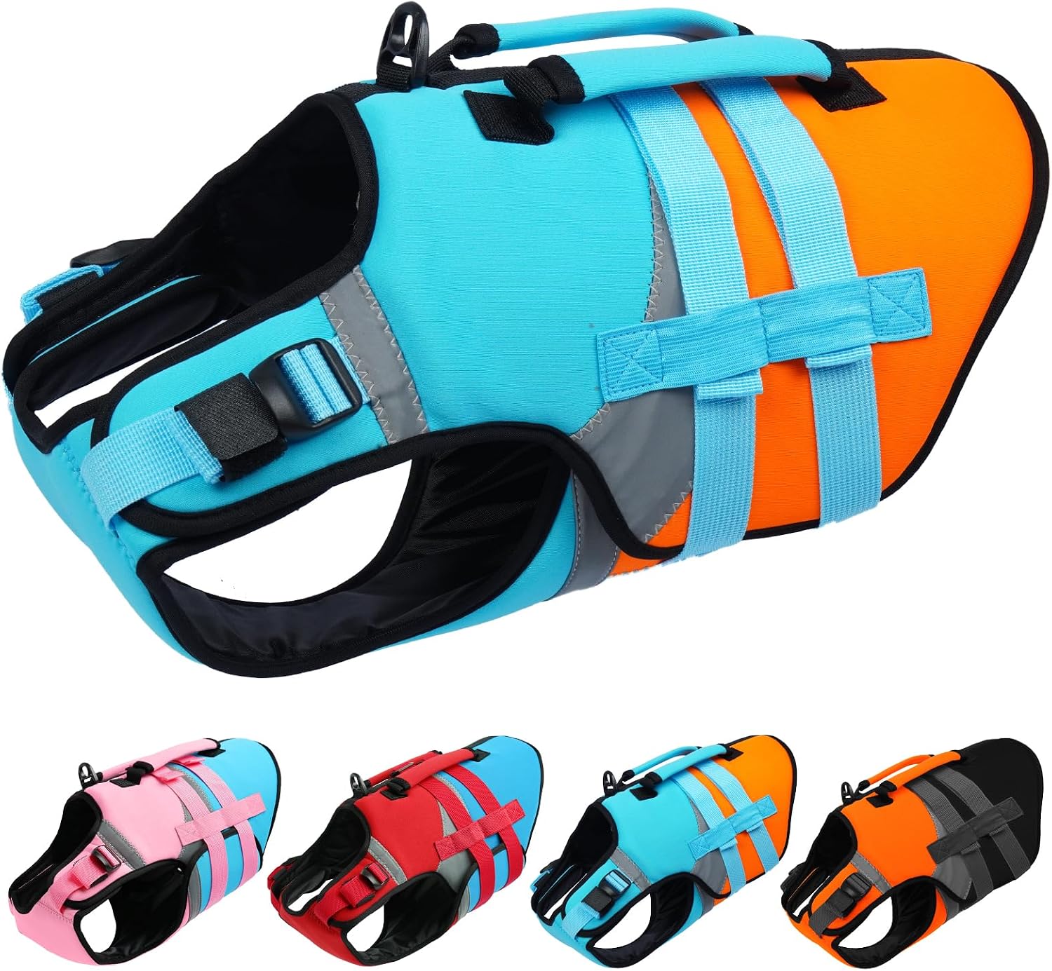 Kuoser dog life jacket front view high flotation swim vest