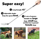 Adjustable angle pet pee catcher stick showing ninety degree rotation mechanism