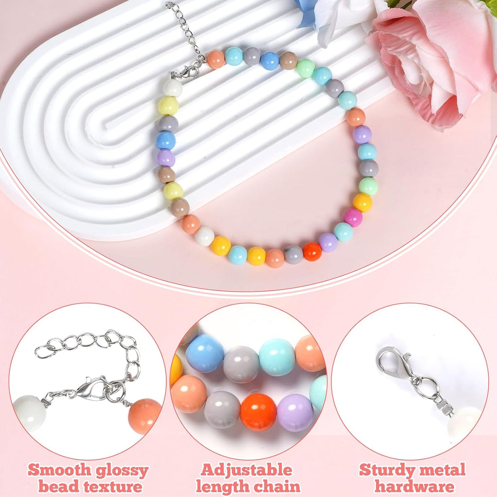 Fengek rainbow beaded pet collar styled on a small Pomeranian puppy for a birthday party.