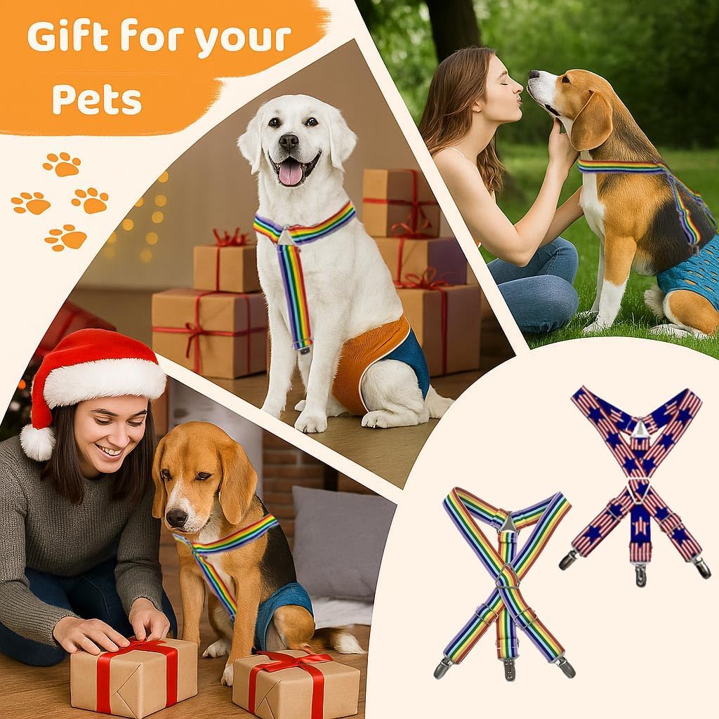 Lamiaraga non slip belly band holders multi pack contents for small medium large dogs.