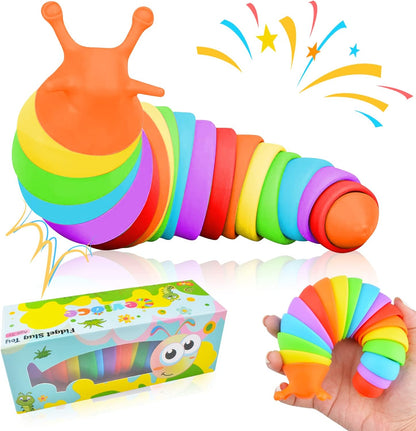 Cevioce Fidget Slug Toy rainbow design front view