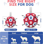 Red Diman 6 inch dog toy ball with nylon handles