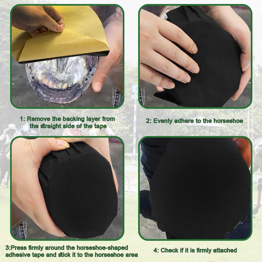 Close up details of the breathable cotton texture on the EPICHORIZON protective hoof wrap.