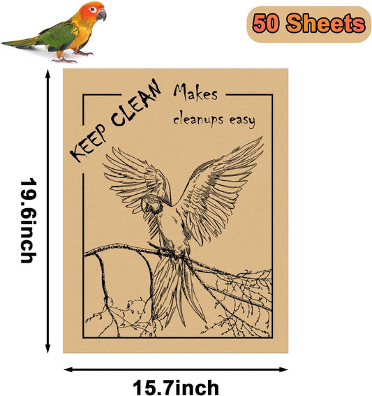 Ruenxg bird cage paper liners showing absorbent material texture