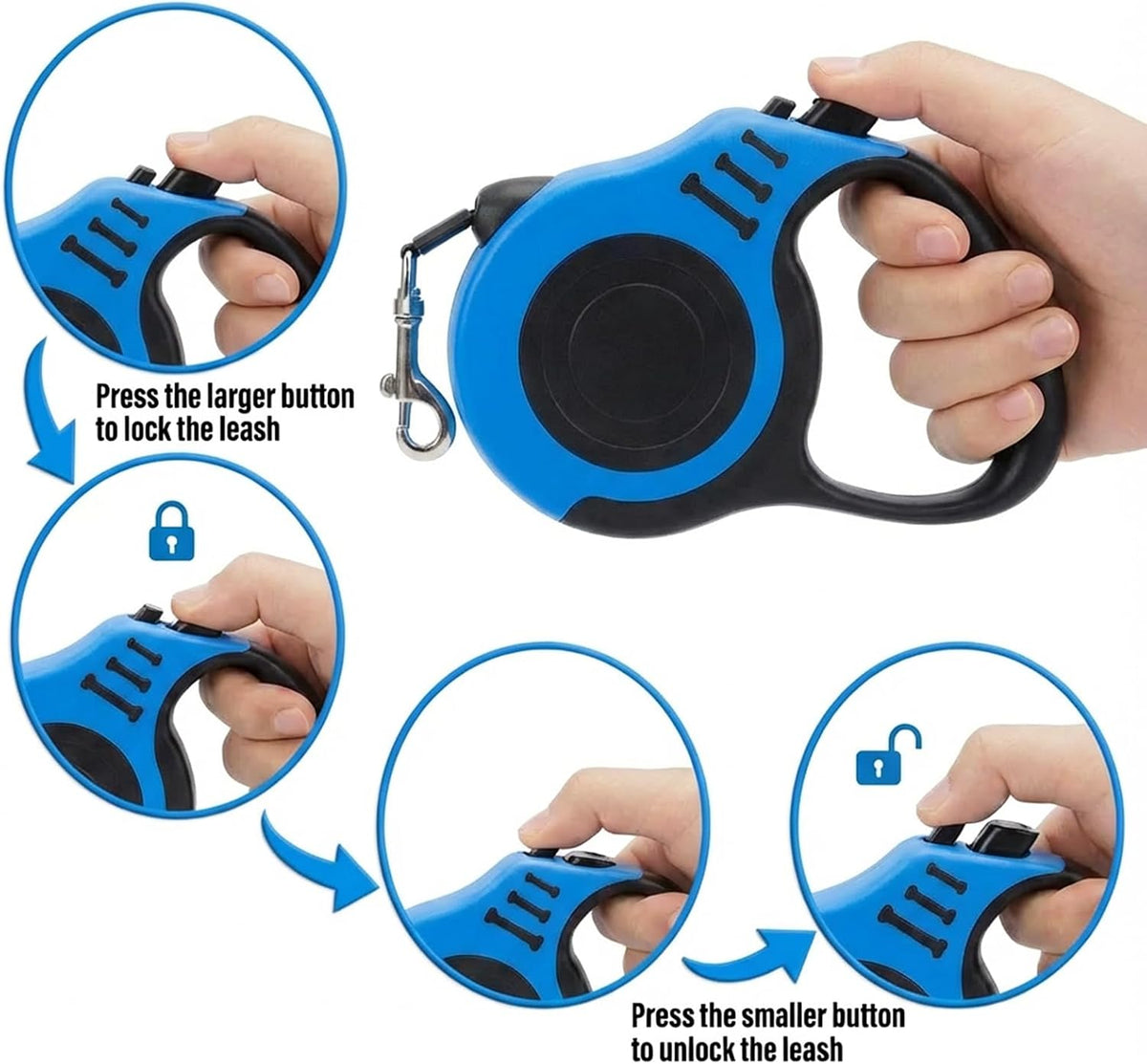 Petimp leash anti-slip handle detail for comfortable grip