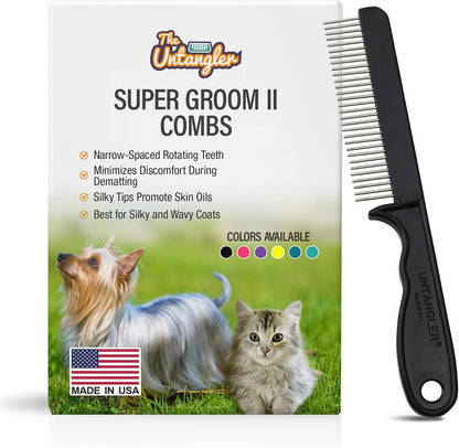 Super-Groom Combs with Smooth Rotating Teeth for Painless Mat Removal (Royal Purple, 22 Coarse-Teeth) - Image 12