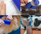 Ergonomic plastic handle detail on pet flea comb