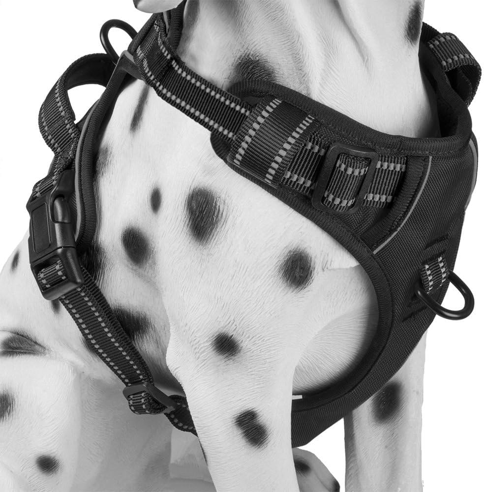 PoyPet No Pull Dog Harness, Reflective Comfortable Vest Harness with Front & Back 2 Leash Attachments and Easy Control Handle Adjustable Soft Padded Pet Vest for Small Medium Large Dogs (Mint Blue,M) - Image 12