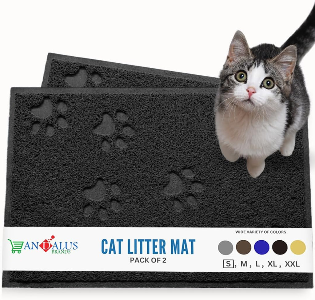 Andalus Small Cat Litter Mat, Pack of 1 - Waterproof, Non-Slip & Easy to Clean Cat Litter Box Mat for Extra Efficient Pet Litter-Trapping, Grey (15.75" X 11.75") - Image 12