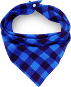 Washable dog bandana in classic plaid pattern for medium sized pets.