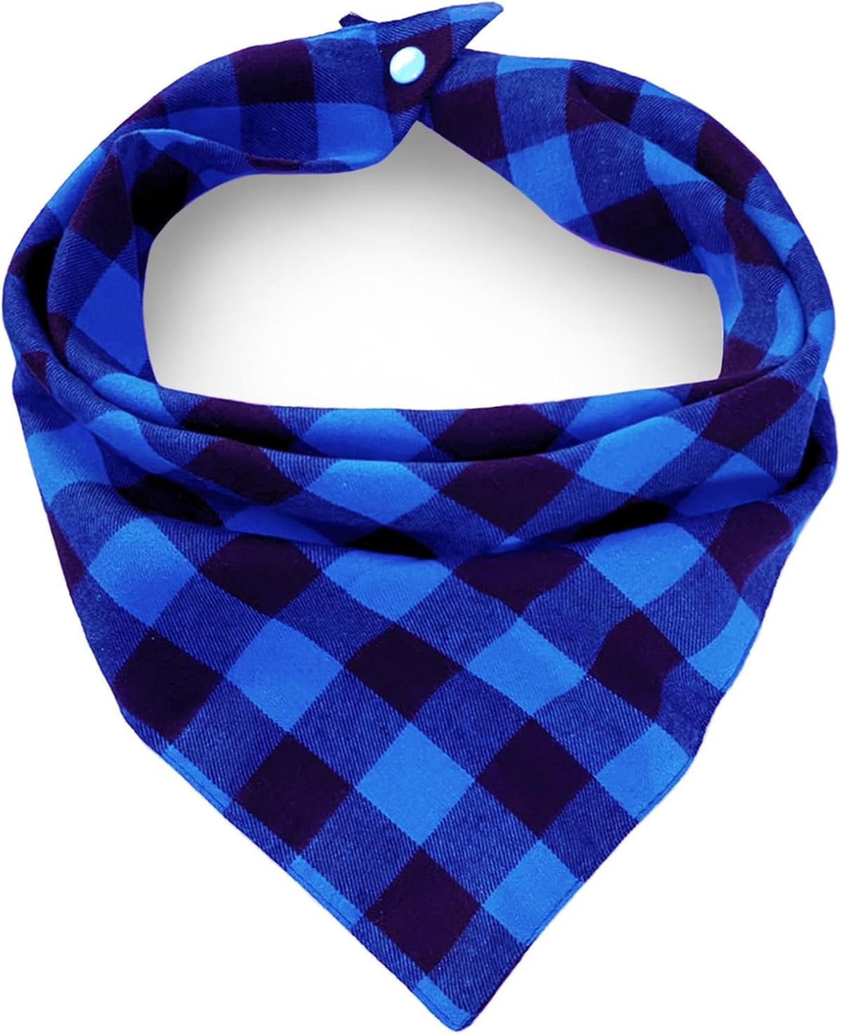 Washable dog bandana in classic plaid pattern for medium sized pets.