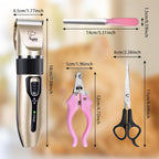 HappyYILIDA dog grooming supplies kit including scissors nail clippers and metal styling comb
