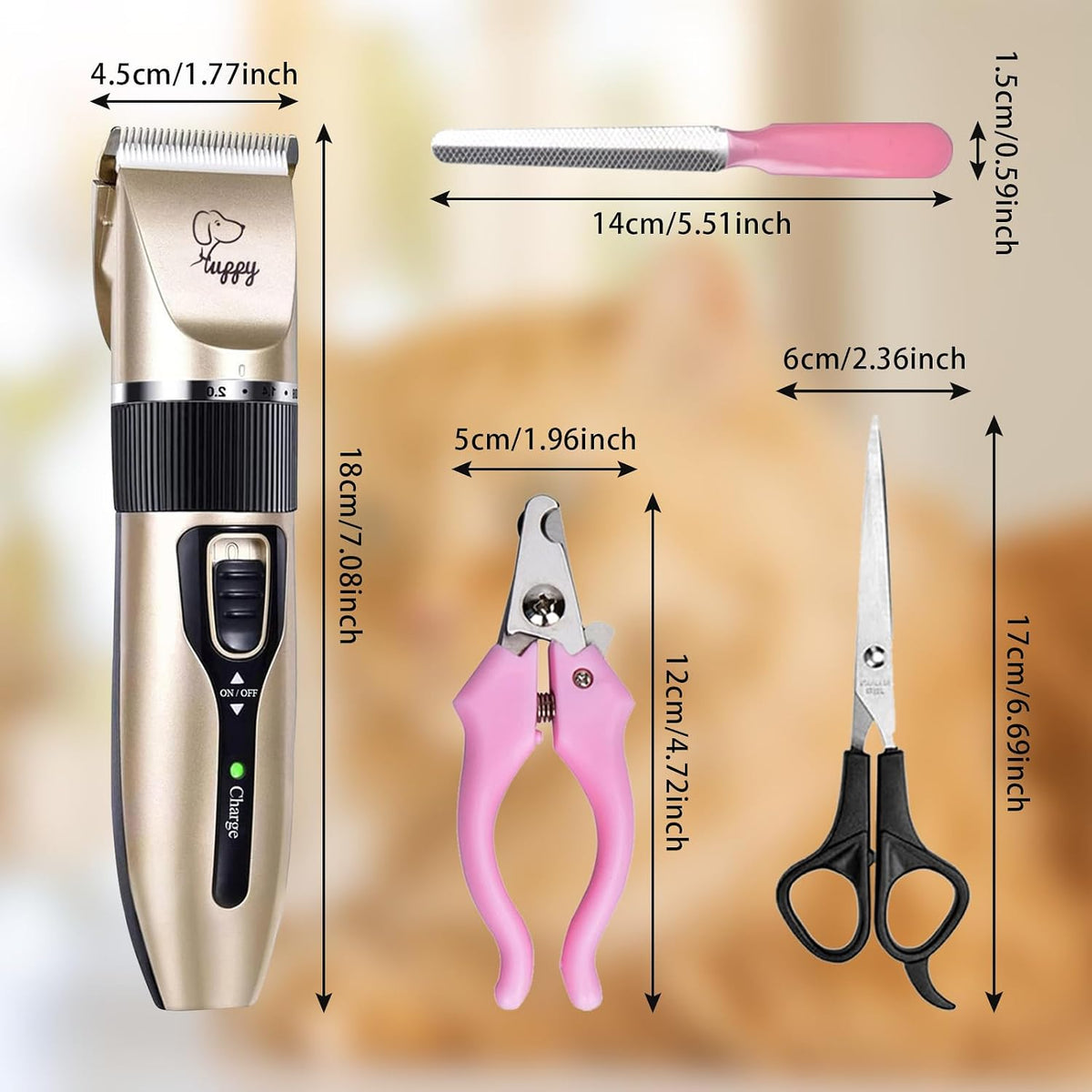 HappyYILIDA dog grooming supplies kit including scissors nail clippers and metal styling comb