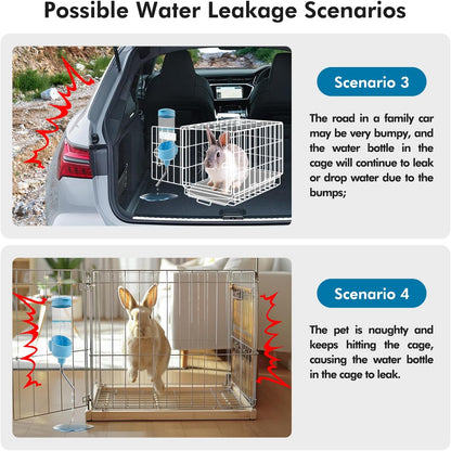 Vannon Top Fill Small Animal Water Dispenser for Cage, 23oz Auto Feeding Crate Water Bottle for Rabbit, Chinchilla, Ferret, Guinea Pig, Squirrel, Hedgehog, Pet Nozzle Diameter: 10mm, BPA Free, Blue - Image 4