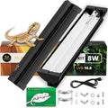 Hygger Zoo T5 UVB Reptile Light Fixture Combo Kit front view for desert terrariums