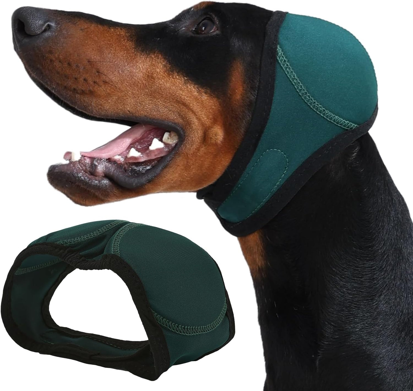 Dog Ear Muffs & Swim Cap and No Shake Ear Wrap for Bathing, Hematoma, Drying & Noise Anxiety Relief - Elastic Waterproof Ear Protection with Calming Hoodie for Grooming - Image 12