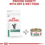 Royal Canin Satiety cat food feeding guide label