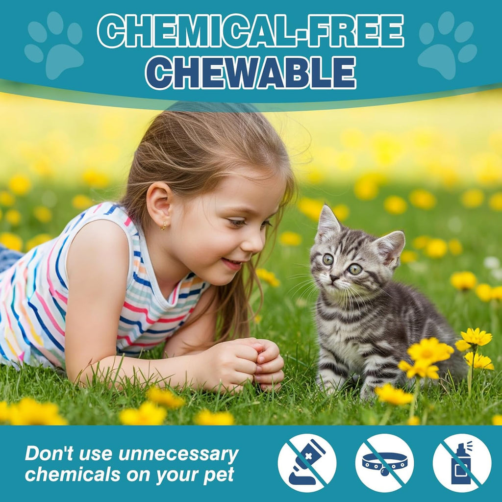 Bottle of 300 count CPFK oral flea defense chews for cats