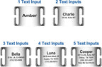 TechMark durable stainless steel pet ID tag showing up to five lines of text engraving