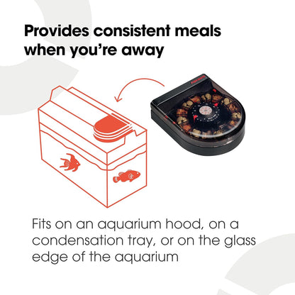 Fish Mate automatic feeder quartz timer dial close up showing meal scheduling pegs.