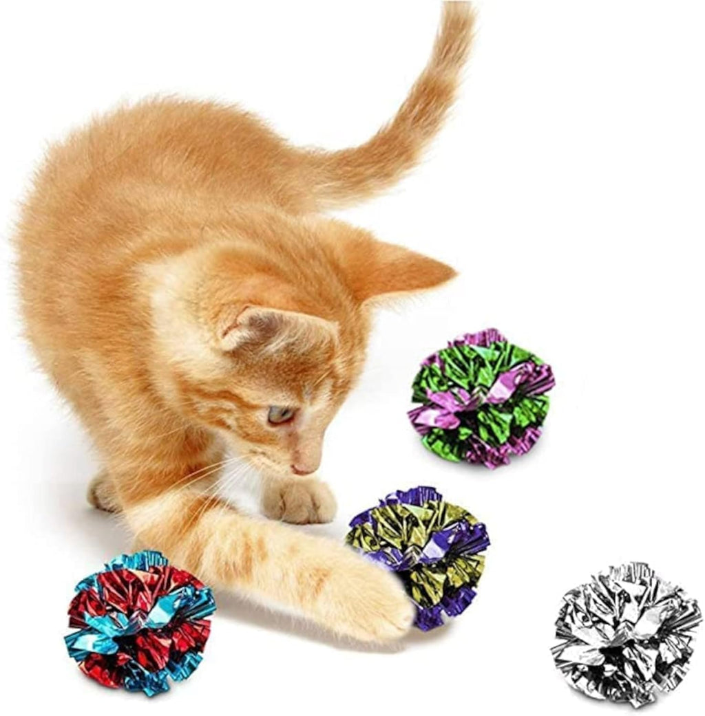 SunGrow Cat Crinkle Balls, Mylar Interactive Toys for Indoor Cats, 6 Pcs - Image 2