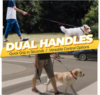 Close-up of the Vivaglory dog leash traffic handle illustrating the soft neoprene padding designed to prevent hand strain.