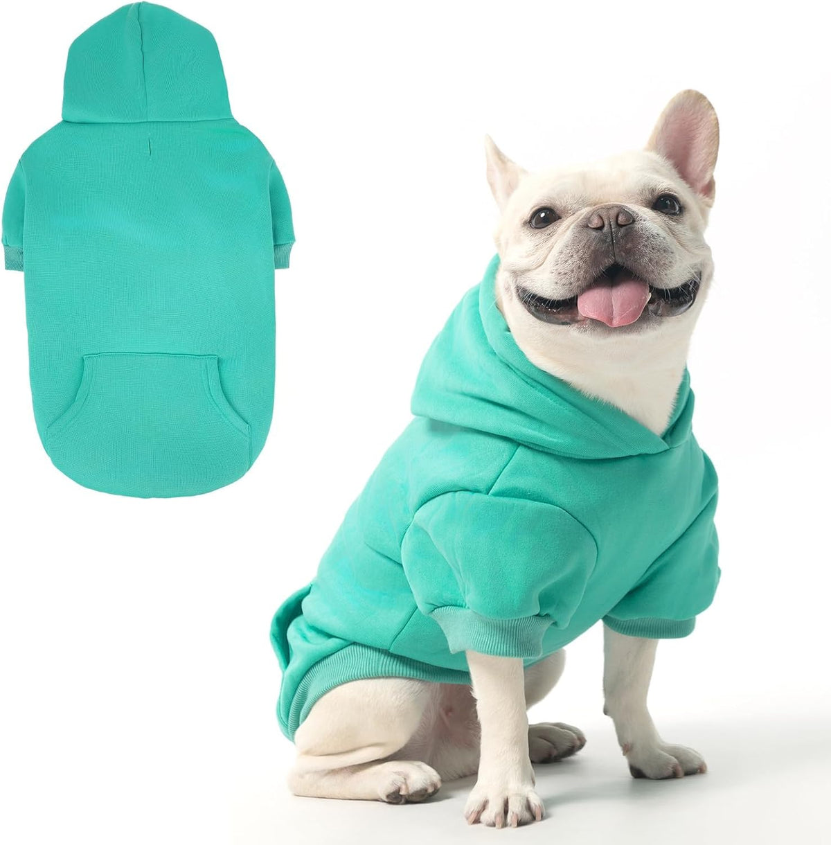 KOOLTAIL Dog Hoodie for Small Medium Large Dogs, Soft and Warm Pet Sweater with Leash Hole and Pocket Boy Girl, Puppy Fall Winter Jacket Clothes, French Pitbull Cold Weather Coat Sweatshirt, Black M - Image 13
